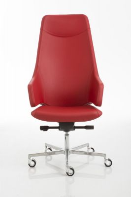 Fauteuil direction cuir rouge
